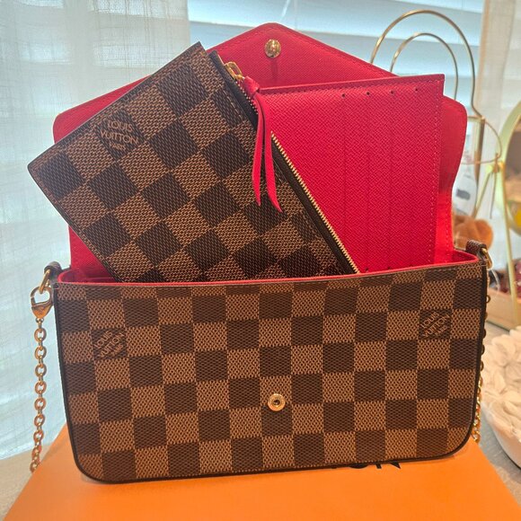 Authentic Louis Vuitton Damier Ebene Pochette Felicie - Picture 1 of 15